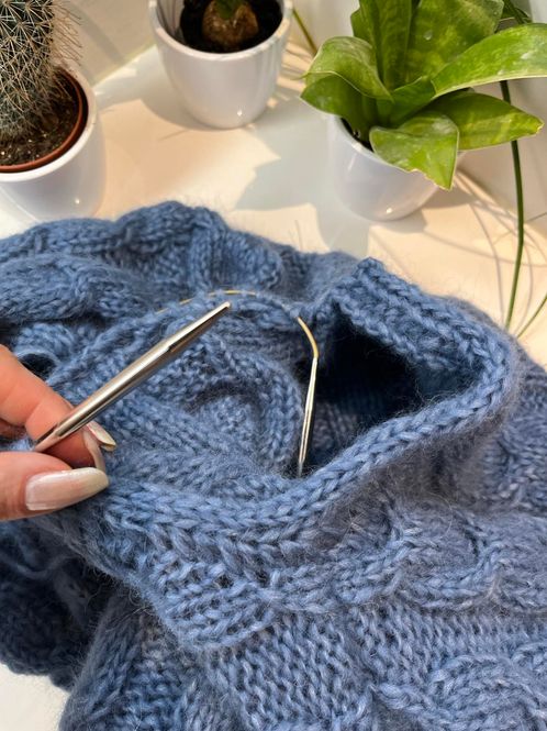 Hovedbilde Reid-genser i Viking Alpaca Bris -  Ferdigstrikka