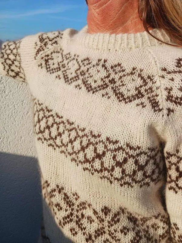 Stokken-genser brun (oppskrift)