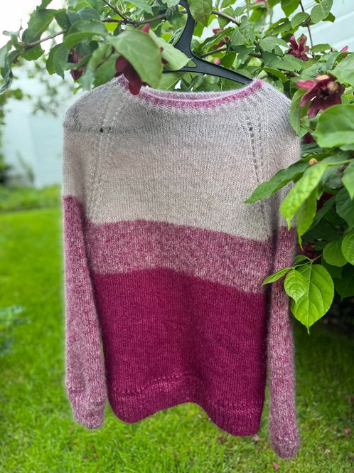 Hovedbilde Sjursø-genser, rosa (strikkekappe)
